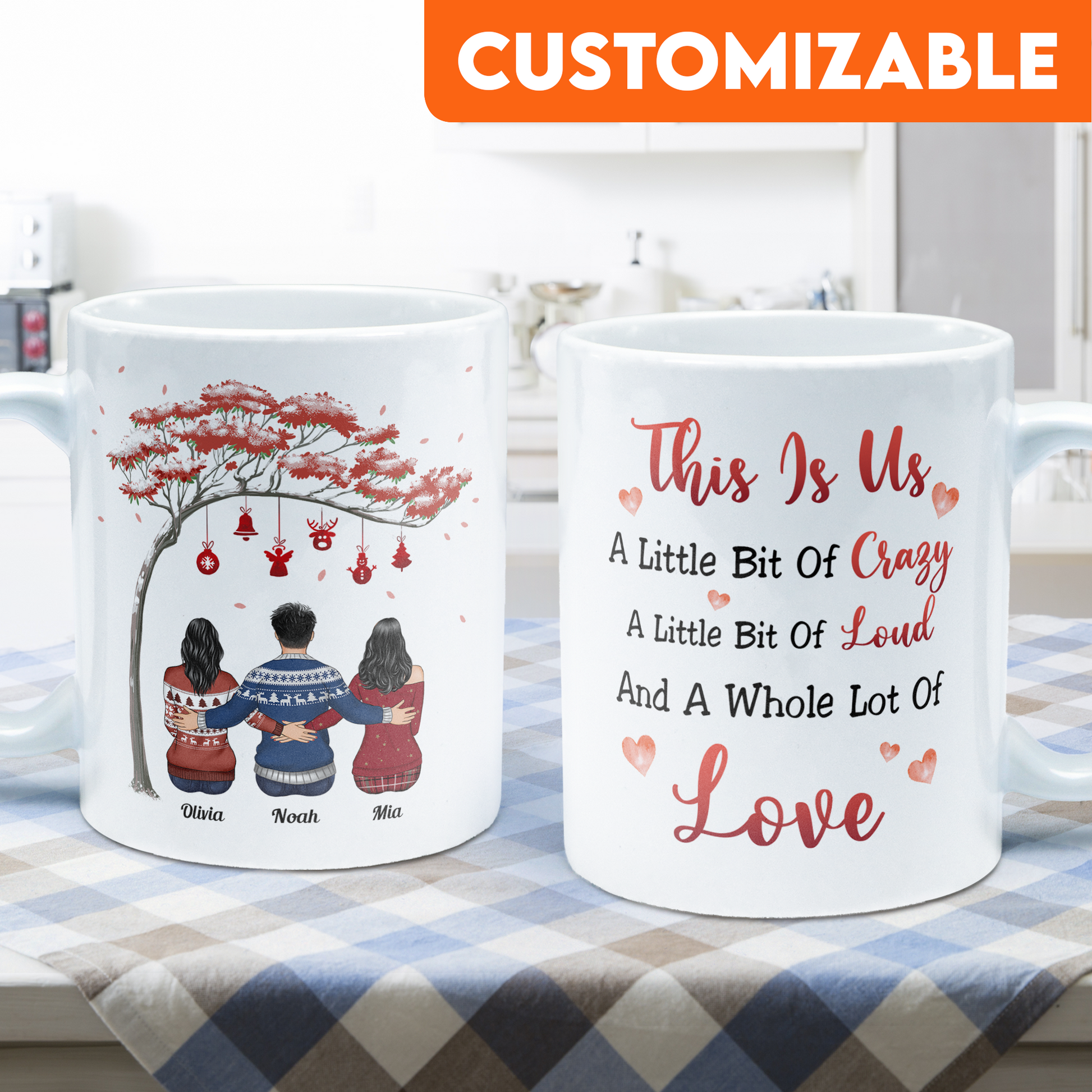 Family Where Life Begins & Love Never Ends - Personalized Mug - Christmas Gift For Family Members