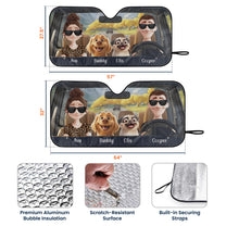 Family & Dogs In The Car Funny - Personalized Car Sun Shade
