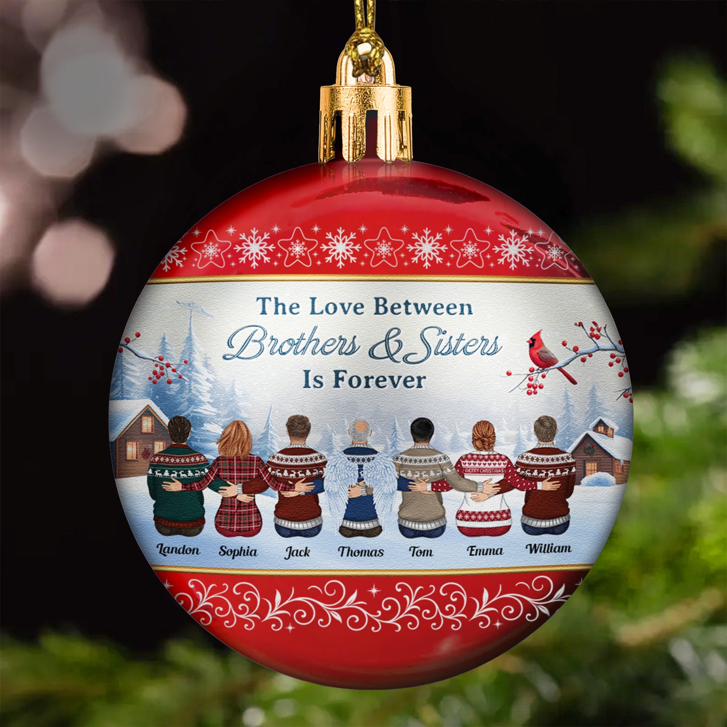 Family, Siblings, Brothers & Sisters Forever, Christmas Gifts - Personalized Ball Ornament