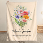 Family-Birth-Flower-Bouquet-Flowers-Gift-For-Mom,-Grandma,-Family-Personalized-Blanket-1