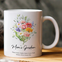 Family-Birth-Flower-Bouquet-Flowers-Gift-For-Mom,-Grandma,-Family-Personalized-Mug-1