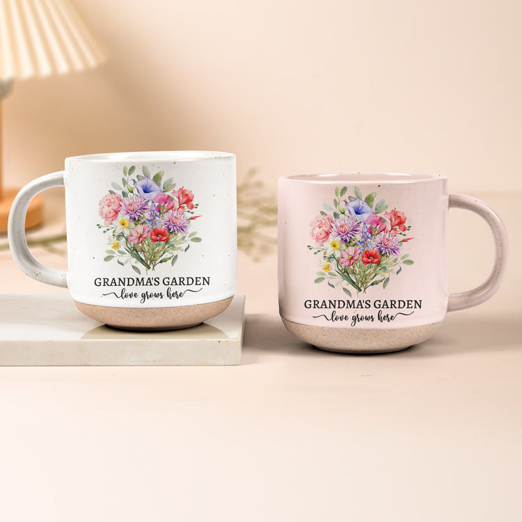 Family-Birth-Flower-Bouquet-Flowers-Gift-For-Mom,-Grandma,-Family-Personalized-Mug-2