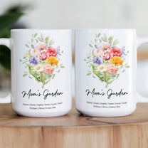 Family-Birth-Flower-Bouquet-Flowers-Gift-For-Mom,-Grandma,-Family-Personalized-Mug-3