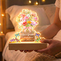 Family-Birth-Flower-Bouquet-Flowers-Gift-For-Mom,-Grandma,-Family-Personalized-Night-Light-2