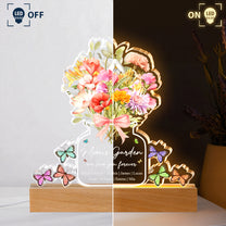 Family-Birth-Flower-Bouquet-Flowers-Gift-For-Mom,-Grandma,-Family-Personalized-Night-Light-3