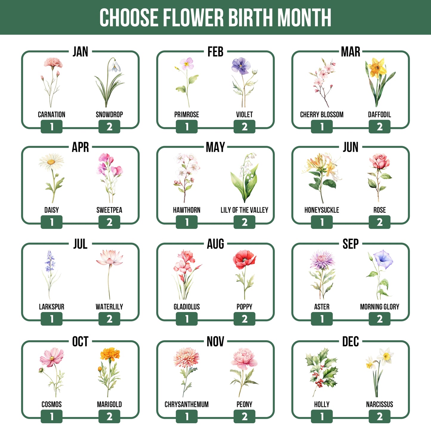 Family-Birth-Flower-Bouquet-Flowers-Gift-For-Mom,-Grandma,-Family-Personalized-Vase-9