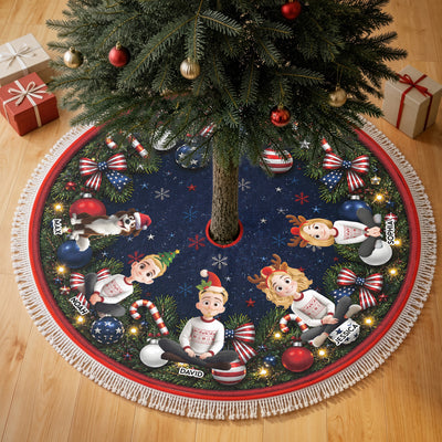Family Christmas 250th Year Of Freedom Celebrate - Personalized Tree Skirt