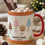 Family-Forever,-Family-Of-3,4,5,6-First-Christmas-Gingerbread-Style-Personalized-Mug-1