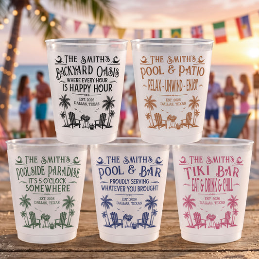 Family-&-Friends-Pool-&-Bar-Party-Favors,-Proudly-Serving-Whatever-You-Brought-Summer-Vacation-Personalized-Cups-1