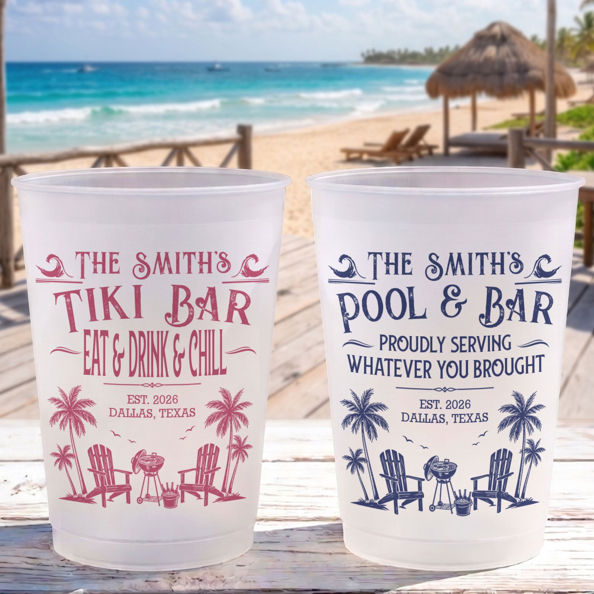 Family-&-Friends-Pool-&-Bar-Party-Favors,-Proudly-Serving-Whatever-You-Brought-Summer-Vacation-Personalized-Cups-3