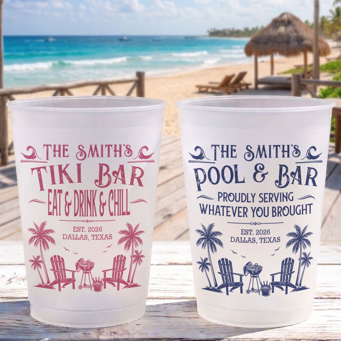 Family-&-Friends-Pool-&-Bar-Party-Favors,-Proudly-Serving-Whatever-You-Brought-Summer-Vacation-Personalized-Cups-3
