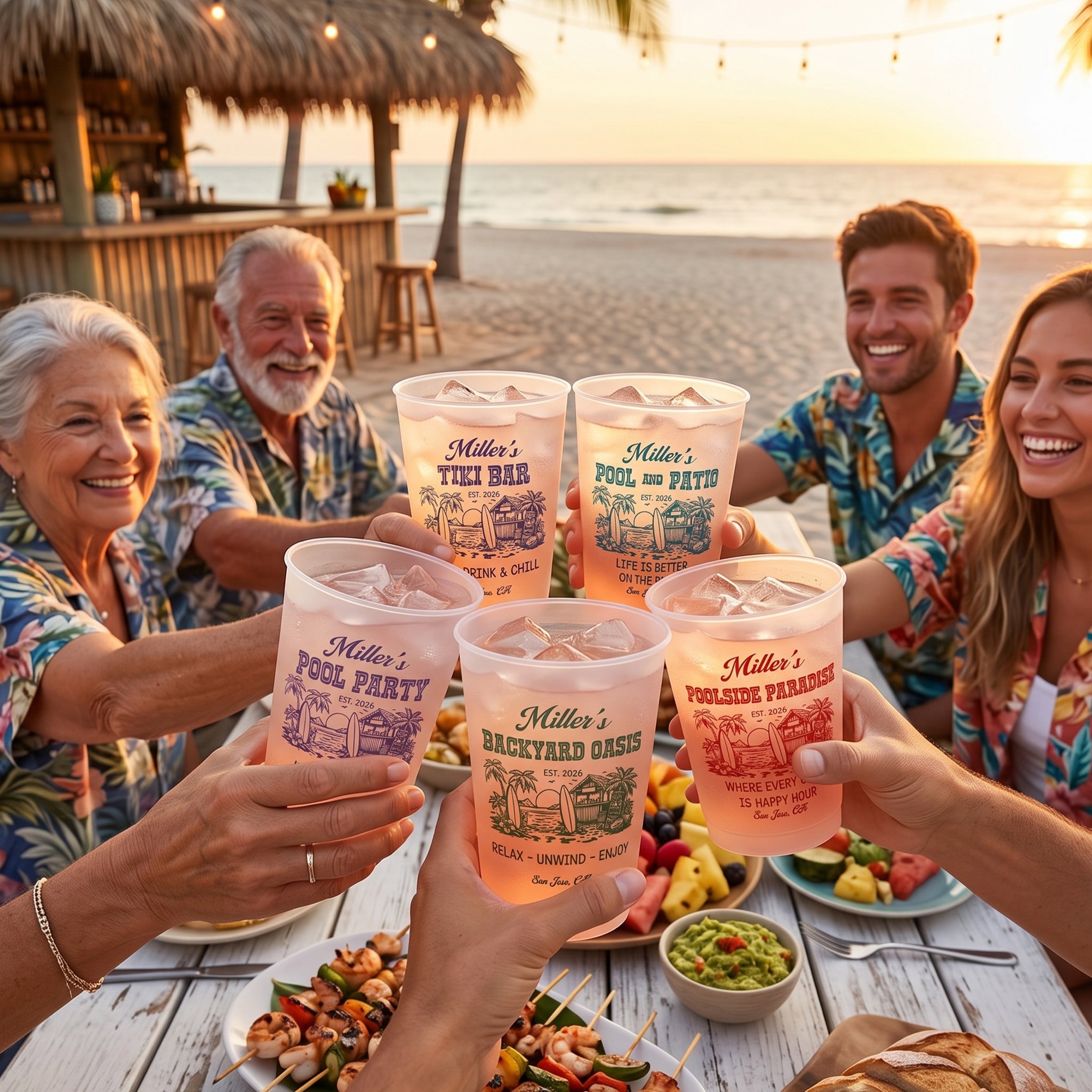 Family-&-Friends-Tiki-Bar-Beach-Summer-Party-Favors,-Summer-Vacation-Personalized-Cups1