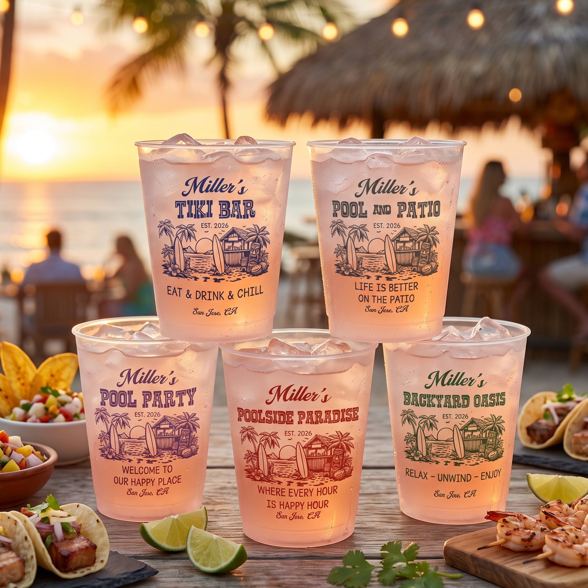 Family-&-Friends-Tiki-Bar-Beach-Summer-Party-Favors,-Summer-Vacation-Personalized-Cups2