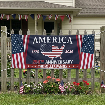 Family Name America 250Th Anniversary - Personalized Banner