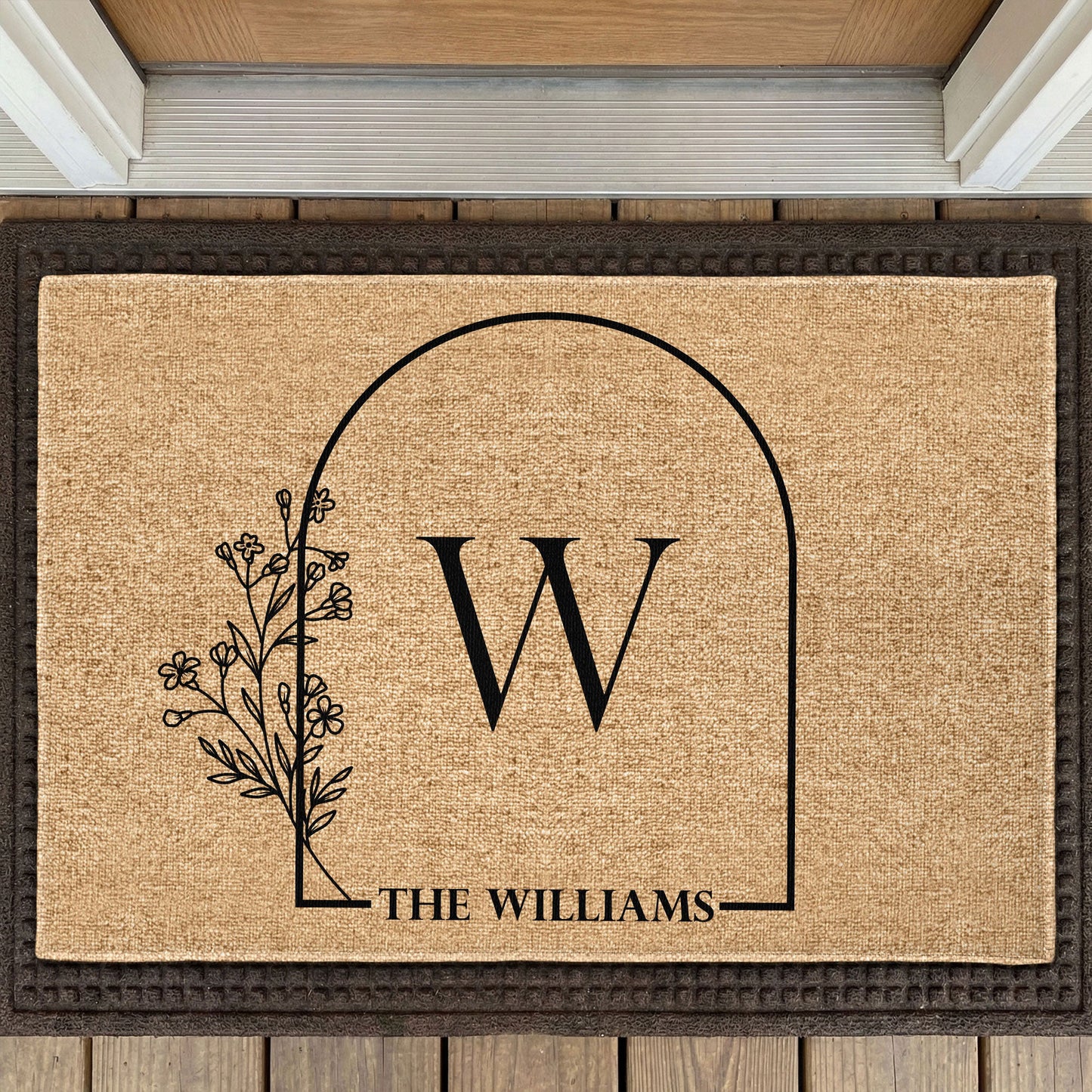 Family_Name_With_Floral_Personalized_Doormat_1
