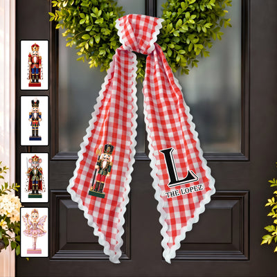 Family Nutcracker Theme Christmas Decor - Personalized Wreath Sash