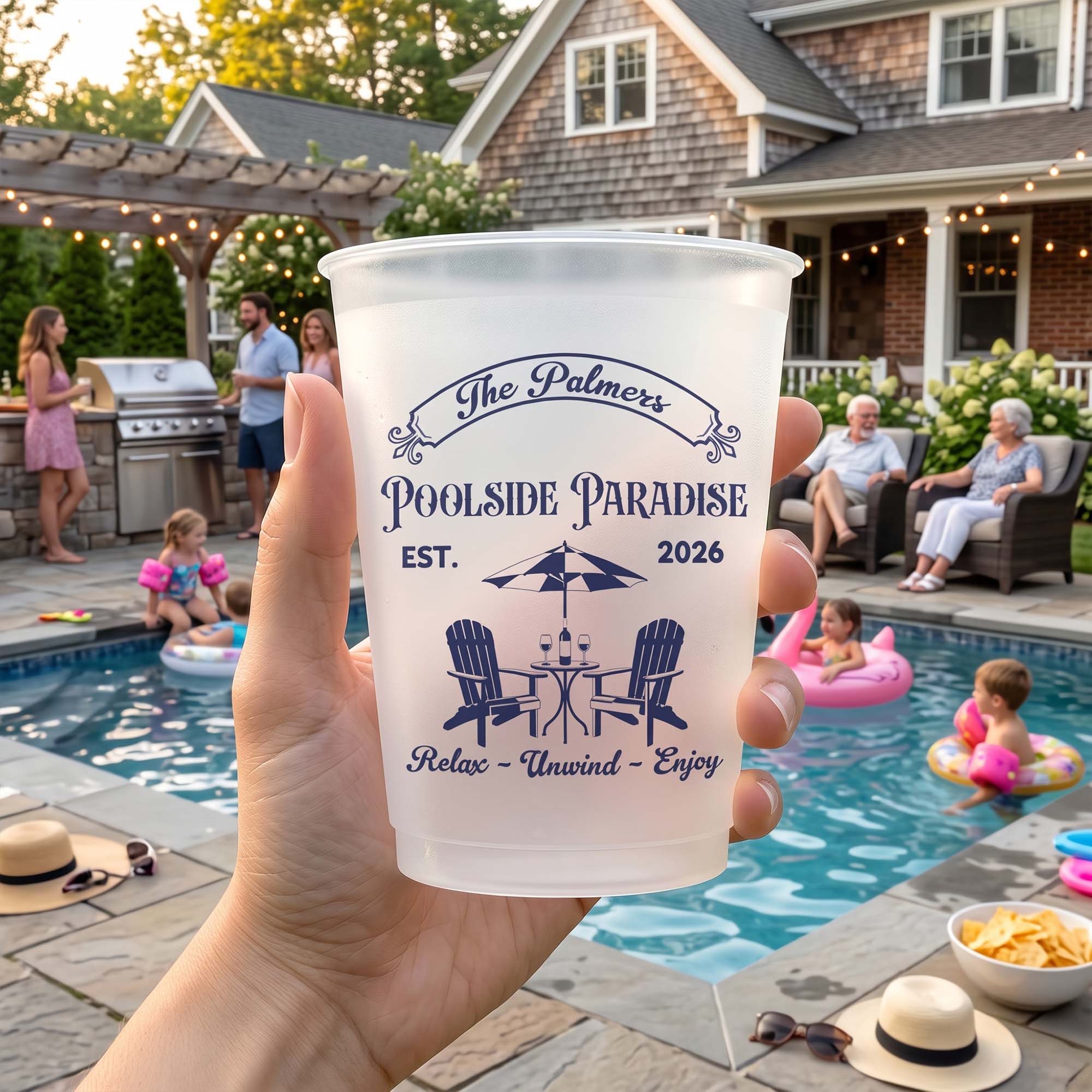 Family-Pool-&-Patio-Party-Favors,-Poolside-Paradise--For-Family,-Cousins,-Friends-Vacation-Personalized-Cups-3