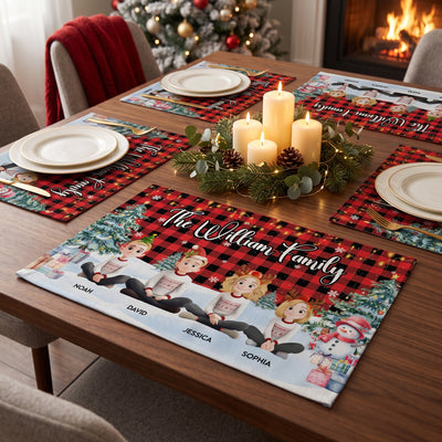 Family Sitting Festive Our Christmas Together - Personalized Placemat