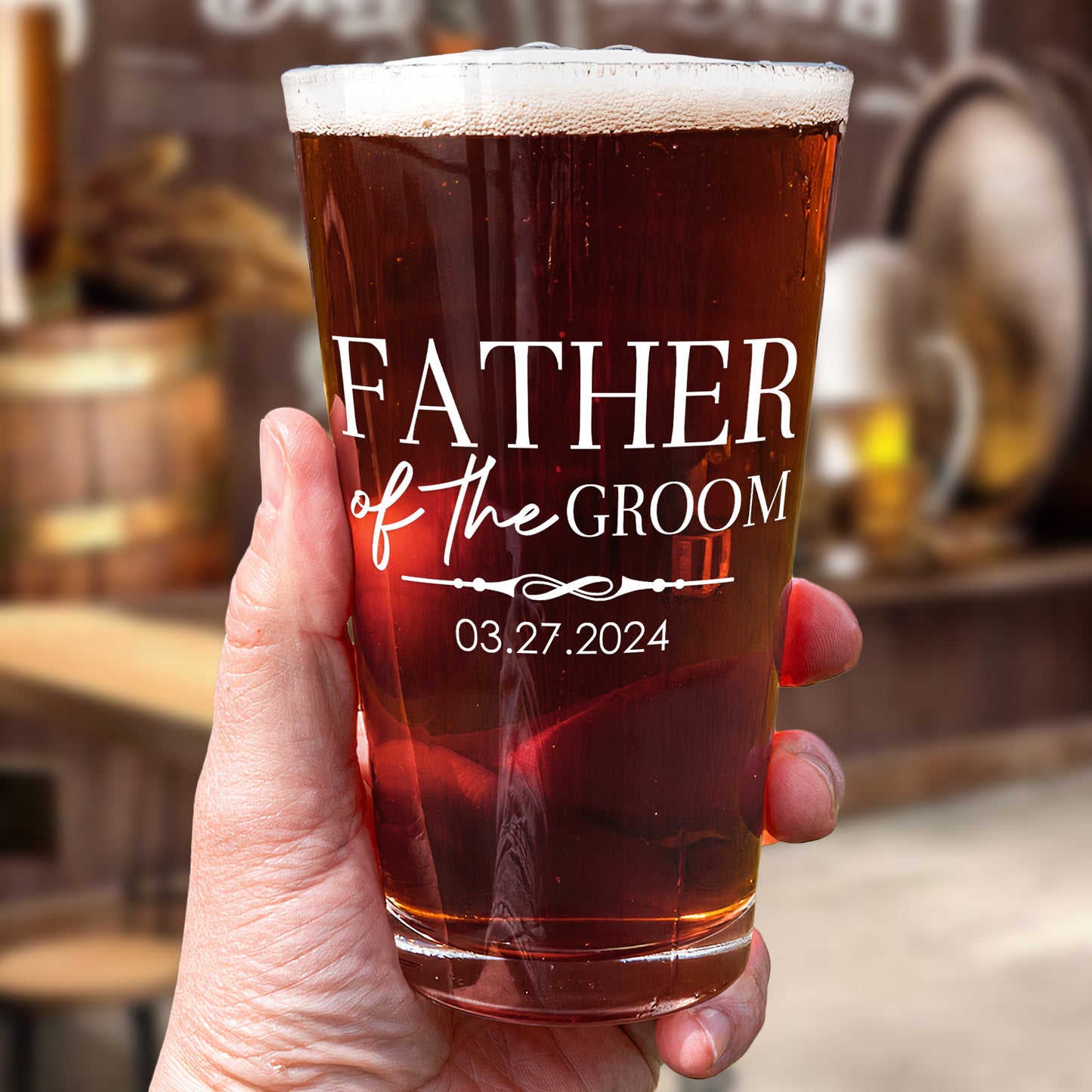 Father Of The Groom Thank You For Raising A Man Of My Dreams - Personalized Beer Glass