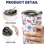 Father's Day Gifts, Best Dad Grandpa Ever Custom Photo - Personalized Tumbler