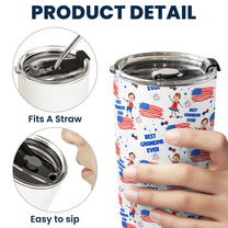 Father's Day Gifts, Best Dad Grandpa Ever Custom Photo - Personalized Tumbler