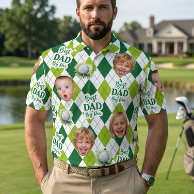 Father's Day Gift, Best Dad By Par, Argyle Pattern - Personalized Polo Shirt