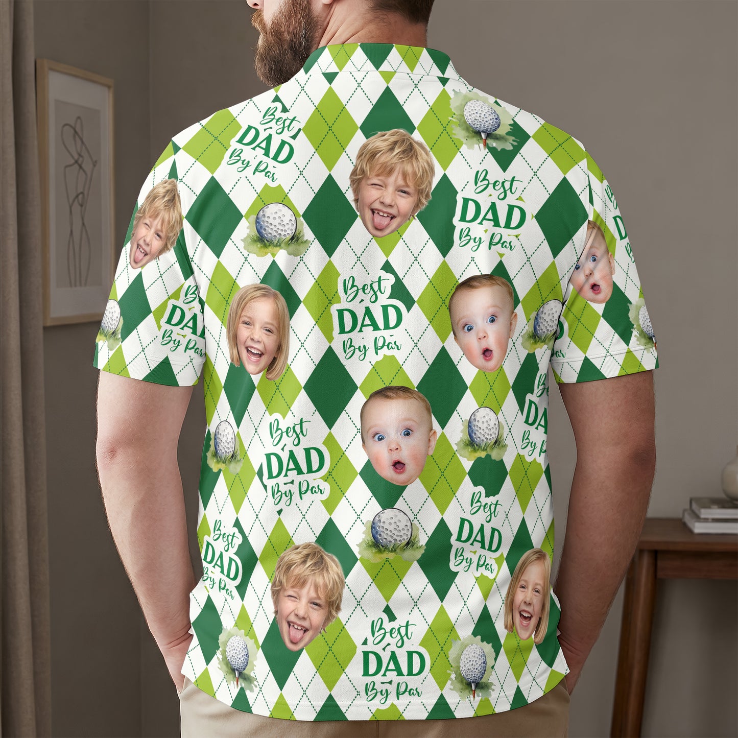 Father'S-Day-Gift,-Best-Dad-By-Par,-Argyle-Pattern-Personalized-Polo-Shirt-3