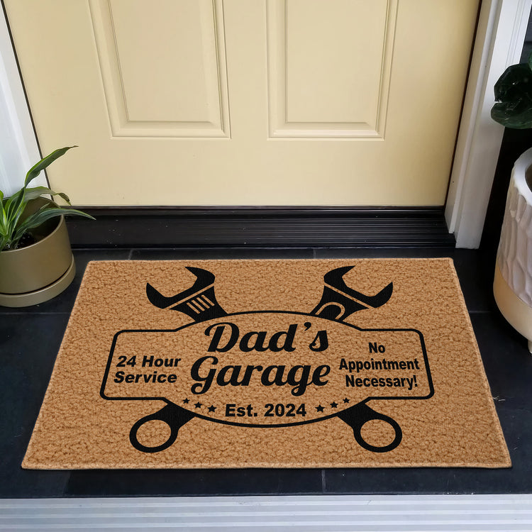 Father'S-Day-Gift,Dad'S-Garage-For-Mechanic-Dad-,Dad-Workshop--Personalized-Doormat-2
