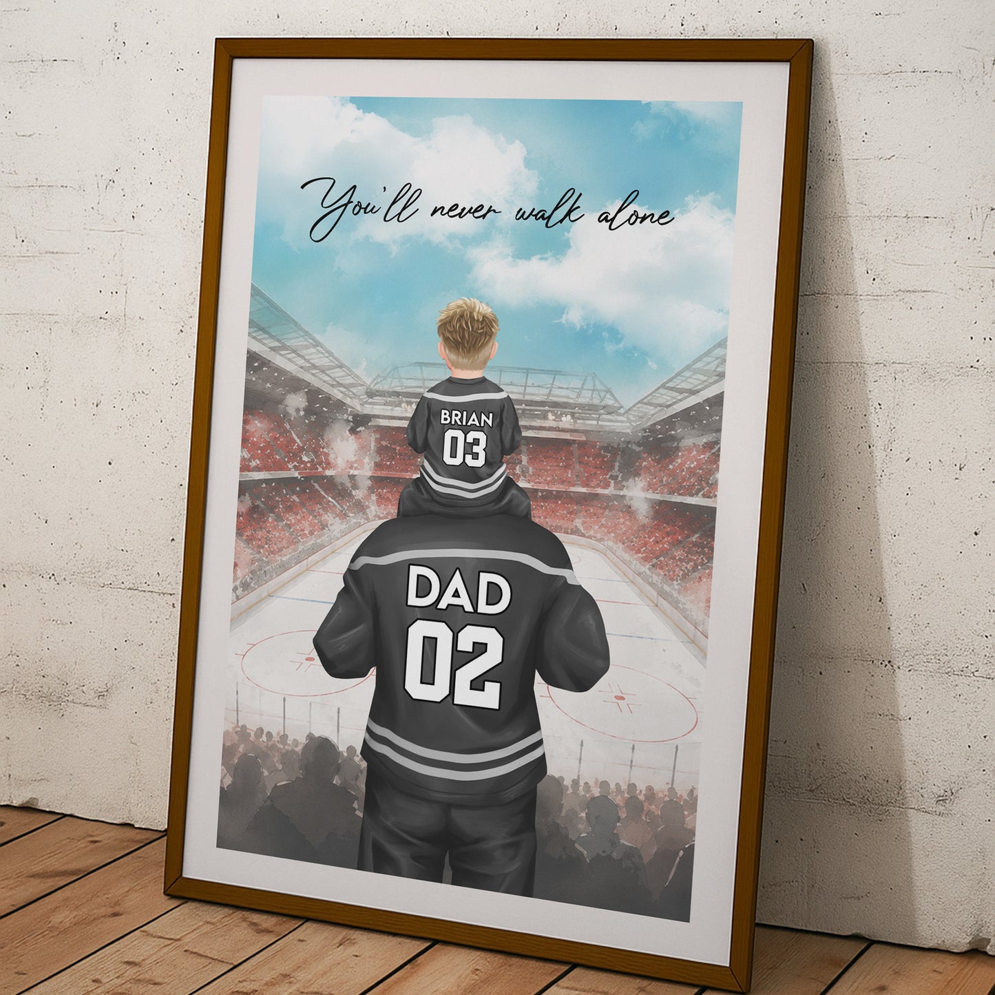 Father'S-Day-Gift-,-Daddy'S-Dream-Team-Gift-For-Hockey-Dad-Personalized-Poster-3
