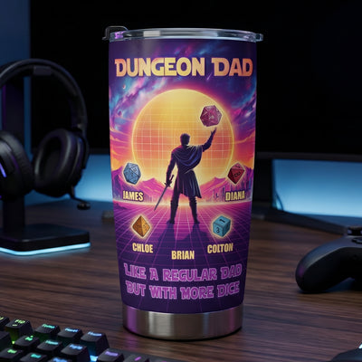 Father's Day Gift Dungeon Dad Like A Regular Dad With More Dice - Personalized Tumbler