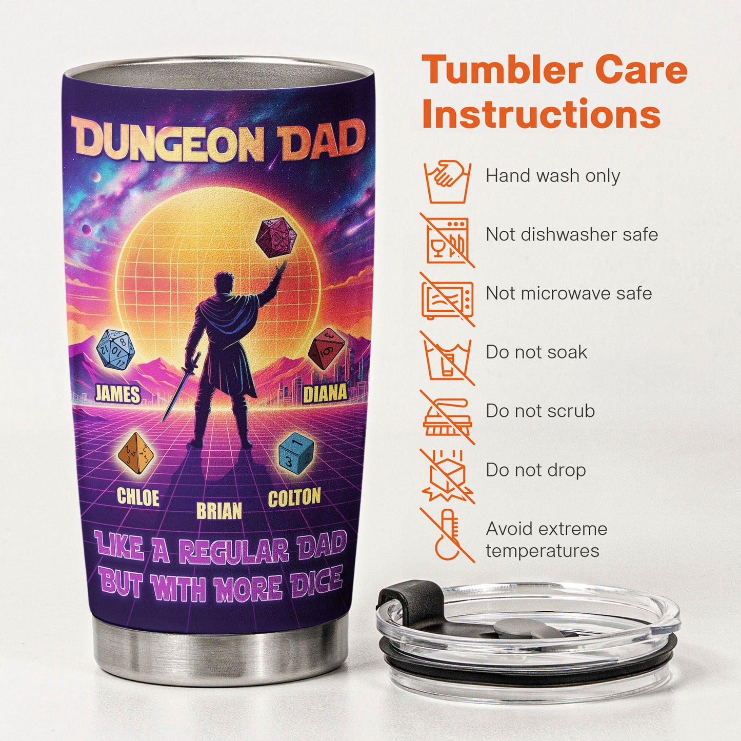 Father'S-Day-Gift-Dungeon-Dad-Like-A-Regular-Dad-With-More-Dice-Personalized-Tumbler-5
