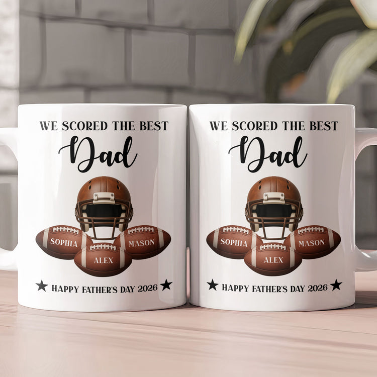 Father'S-Day-Gift-For-Football-Dad,-We-Scored-The-Best-Dad---Personalized-Mug-2