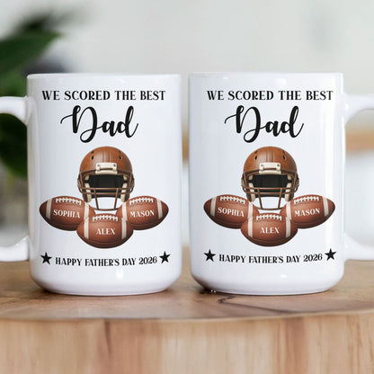 Father'S-Day-Gift-For-Football-Dad,-We-Scored-The-Best-Dad---Personalized-Mug-3
