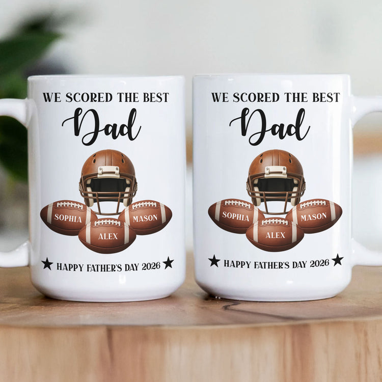 Father'S-Day-Gift-For-Football-Dad,-We-Scored-The-Best-Dad---Personalized-Mug-3