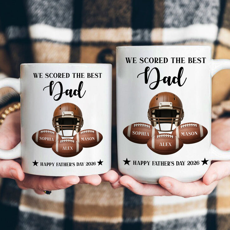 Father'S-Day-Gift-For-Football-Dad,-We-Scored-The-Best-Dad---Personalized-Mug-4