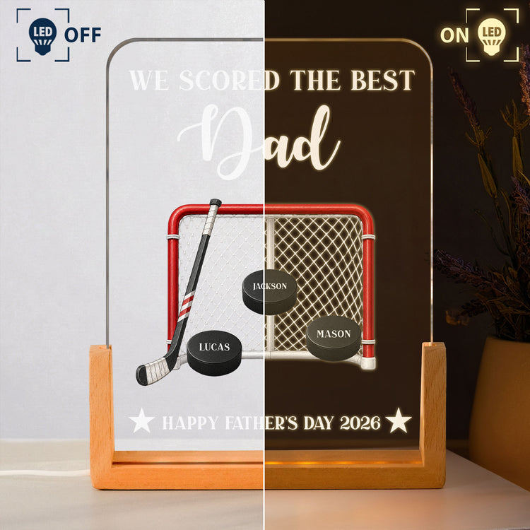 Father'S-Day-Gift-For-Hockey-Dad,We-Scored-The-Best-Dad-Daddy-Personalized-Night-Light-3