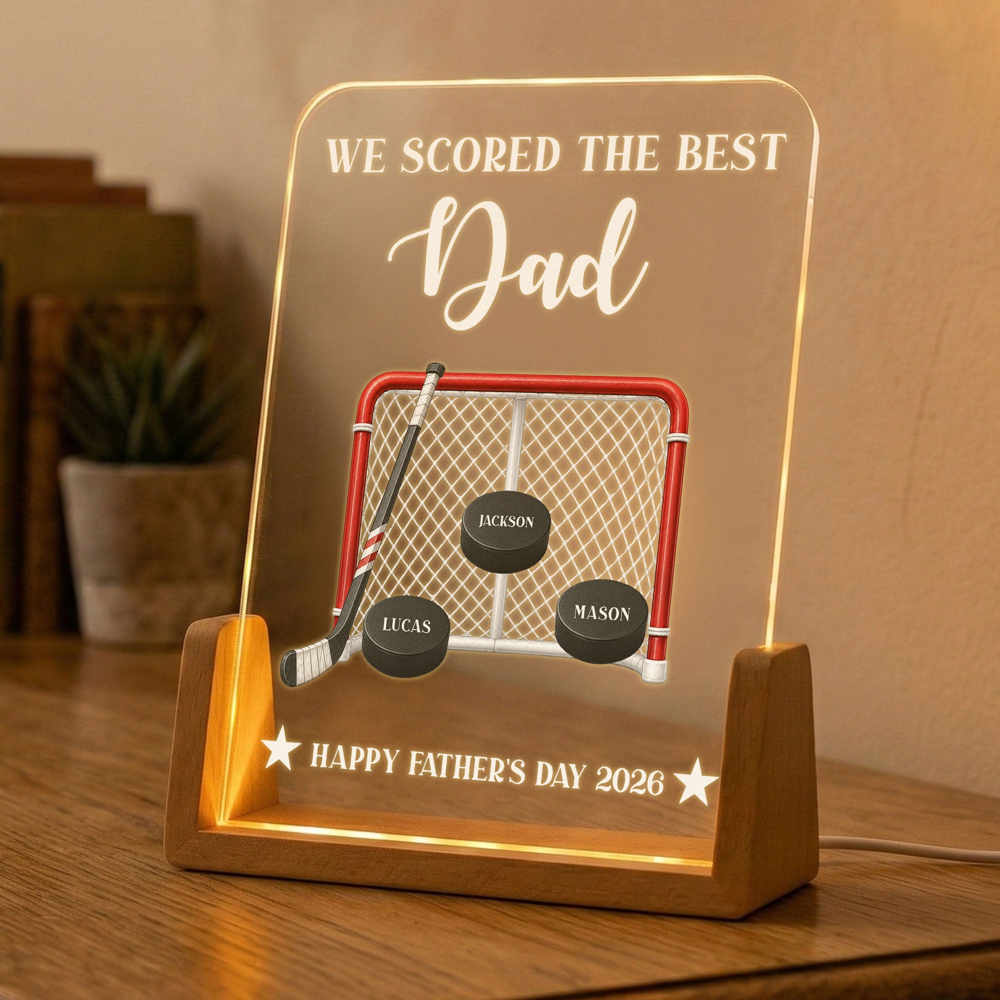Father'S-Day-Gift-For-Hockey-Dad,We-Scored-The-Best-Dad-Daddy-Personalized-Night-Light-4