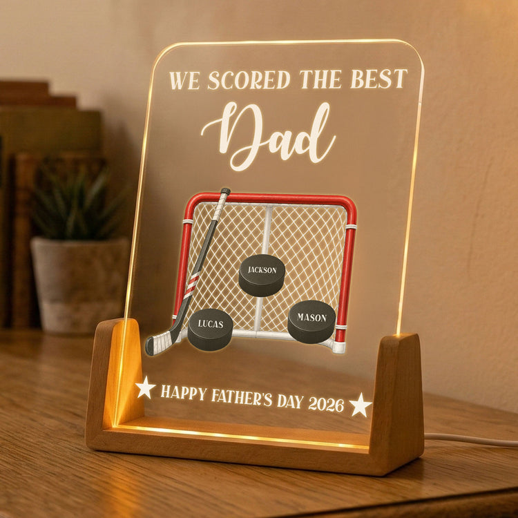 Father'S-Day-Gift-For-Hockey-Dad,We-Scored-The-Best-Dad-Daddy-Personalized-Night-Light-4
