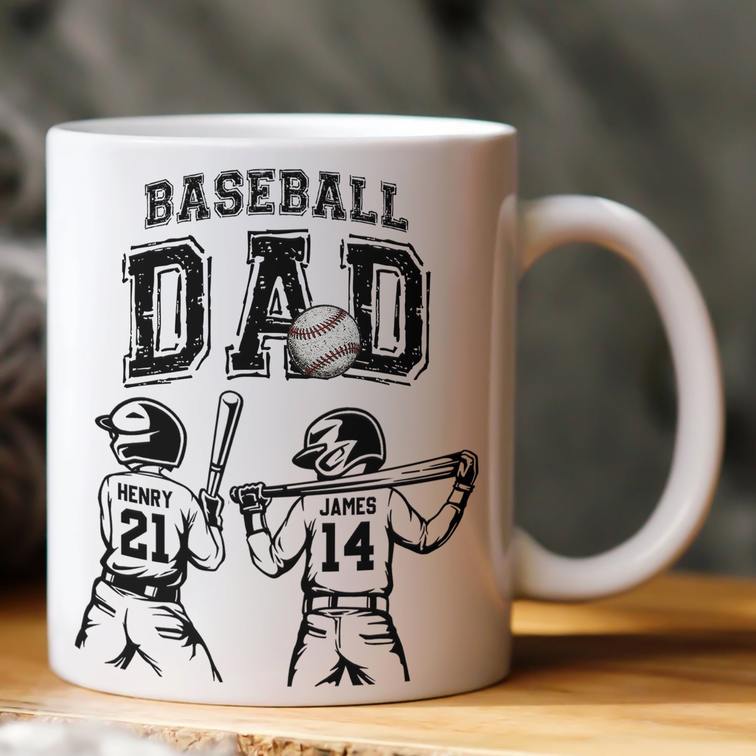 Father'S-Day-Gifts,-Baseball--Dad,-Daddy,-Grandpa-Personalized-Mug 1
