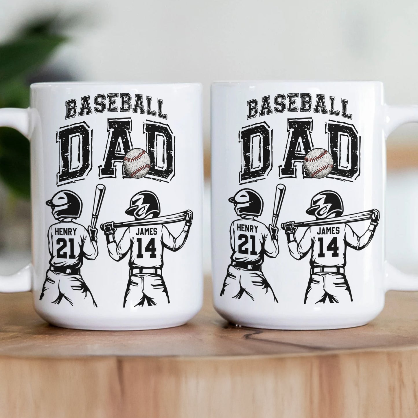 Father'S-Day-Gifts,-Baseball--Dad,-Daddy,-Grandpa-Personalized-Mug 3
