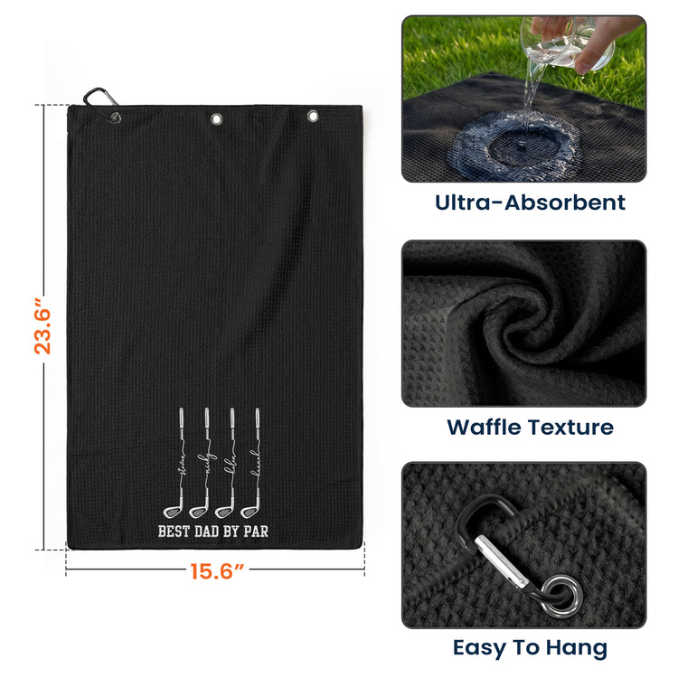 Father'S-Day-Gifts,-Best-Dad-By-Par,-Best-Grandpa-By-Par-Custom-Kids-Name-Personalized-Golf-Towel-6