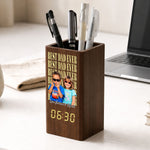 Father'S-Day-Gifts,-Best-Dad-Ever-Custom-Photo-Personalized-Pen-Holder-With-Clock-1