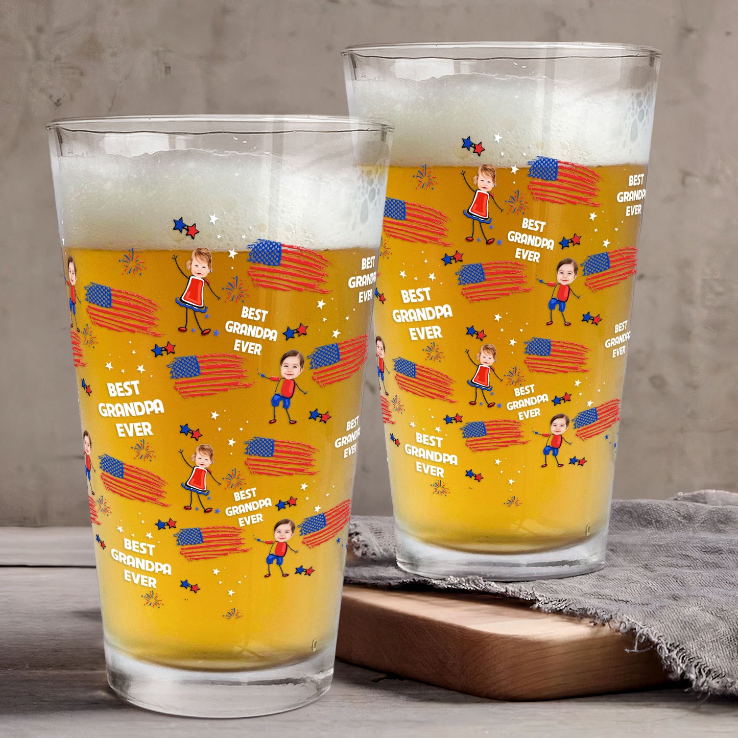 Father'S-Day-Gifts,-Best-Dad-Grandpa-Ever-Custom-Photo-Personalized-Beer-Glass-1