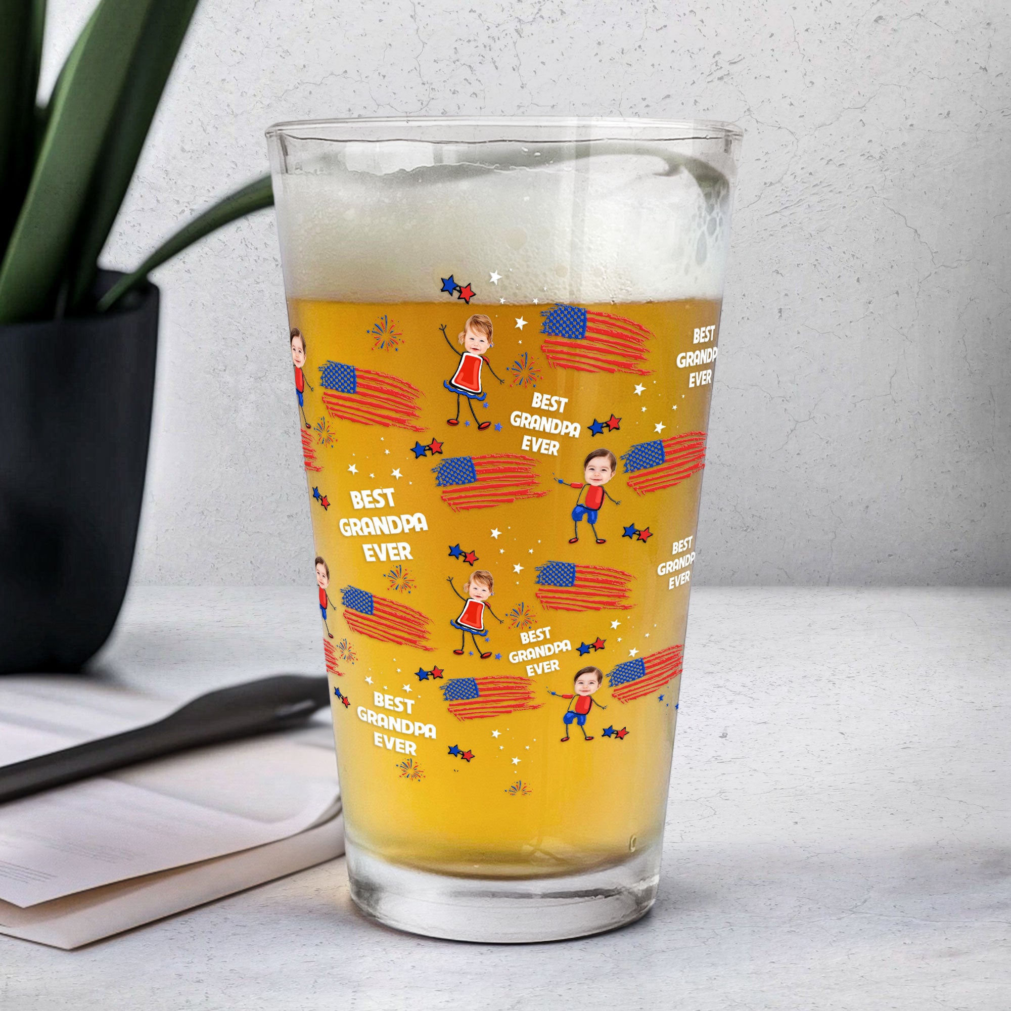 Father'S-Day-Gifts,-Best-Dad-Grandpa-Ever-Custom-Photo-Personalized-Beer-Glass-4