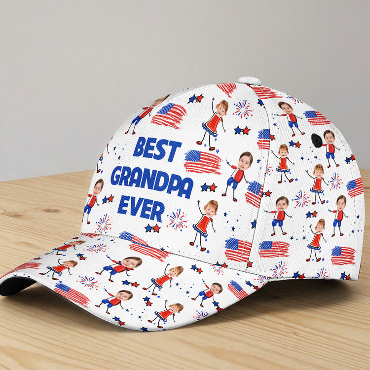 Father'S-Day-Gifts,-Best-Dad-Grandpa-Ever-Custom-Photo-Personalized-Cap-2