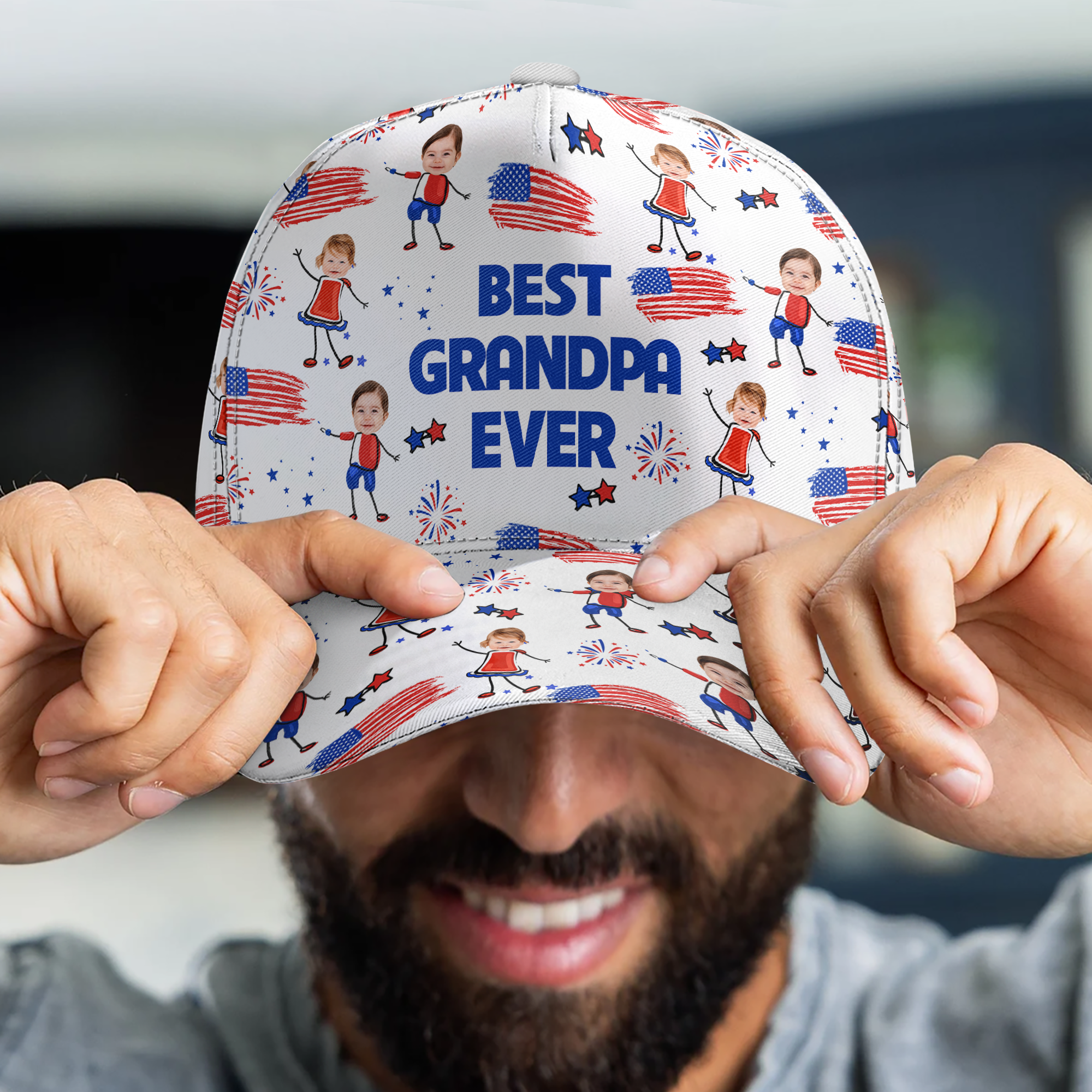 Father'S-Day-Gifts,-Best-Dad-Grandpa-Ever-Custom-Photo-Personalized-Cap-4