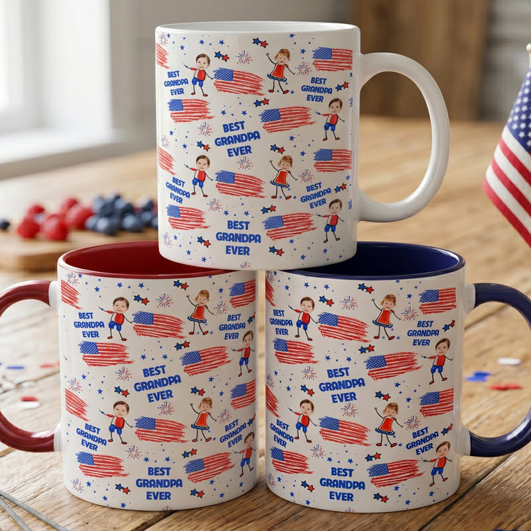 Father'S-Day-Gifts,-Best-Dad-Grandpa-Ever-Custom-Photo-Personalized-Mug-1