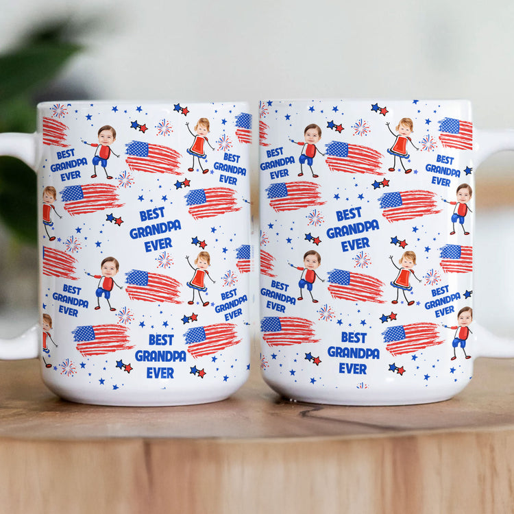 Father'S-Day-Gifts,-Best-Dad-Grandpa-Ever-Custom-Photo-Personalized-Mug-3