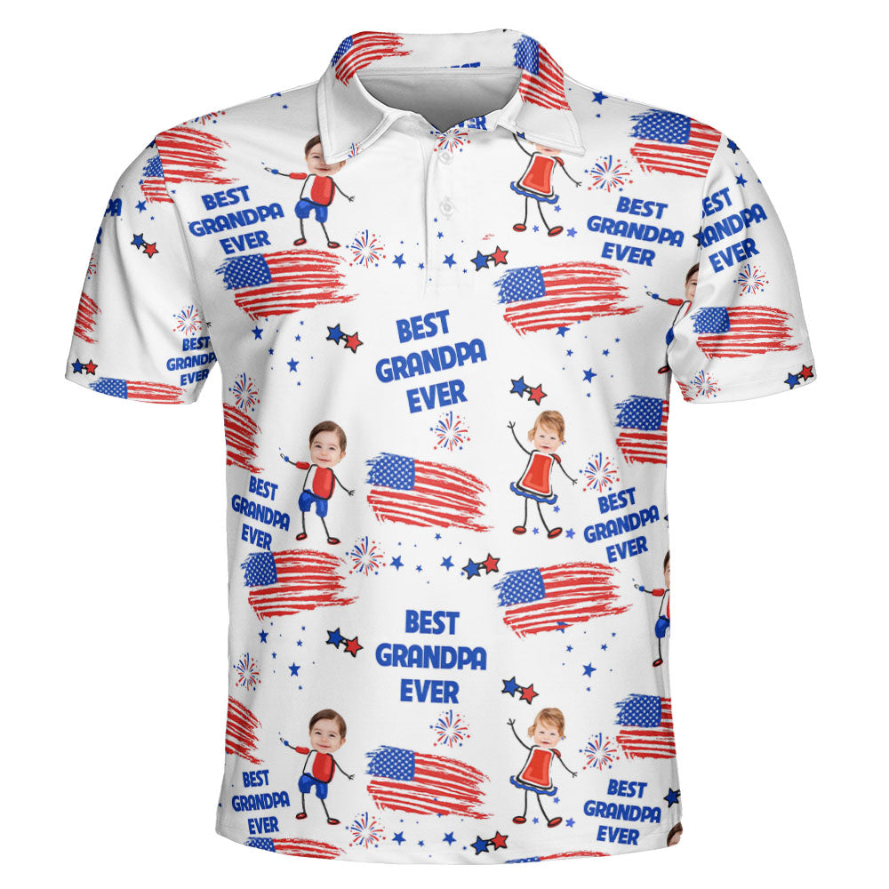 Father'S-Day-Gifts,-Best-Dad-Grandpa-Ever-Custom-Photo-Personalized-Polo-Shirt-3
