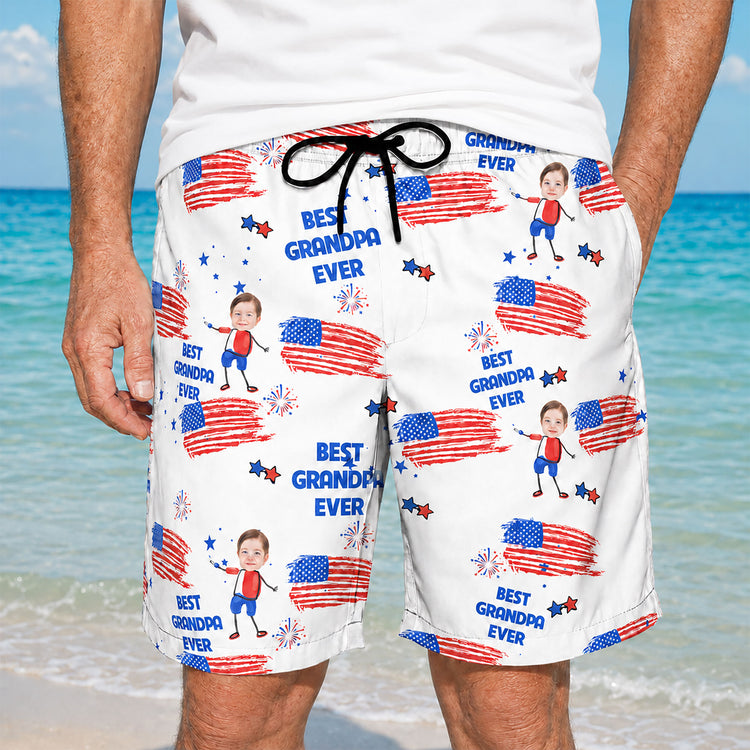 Father'S-Day-Gifts,-Best-Dad-Grandpa-Ever-Custom-Photo-Personalized-Shorts-1